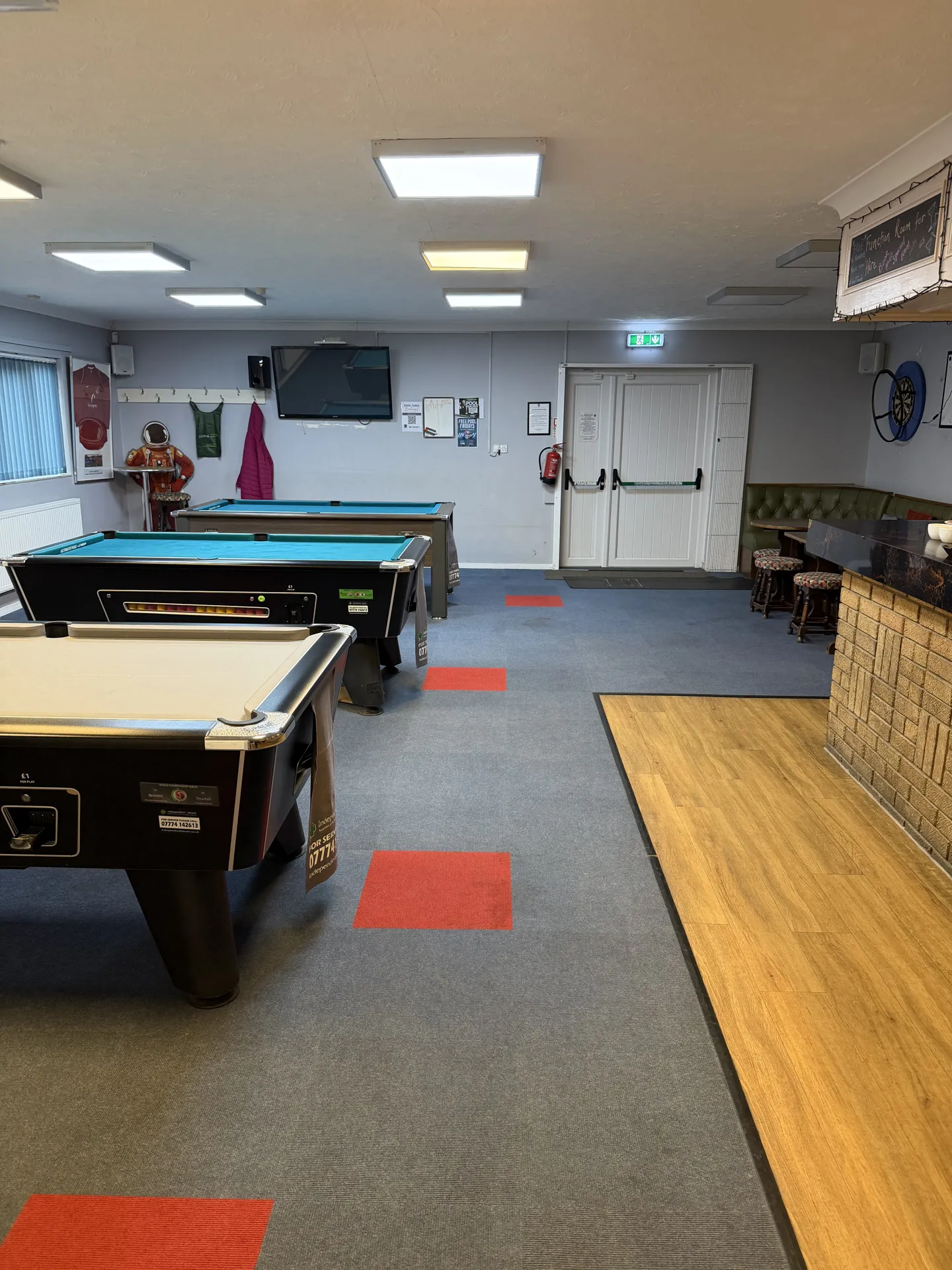 Pool tables in the sports bar